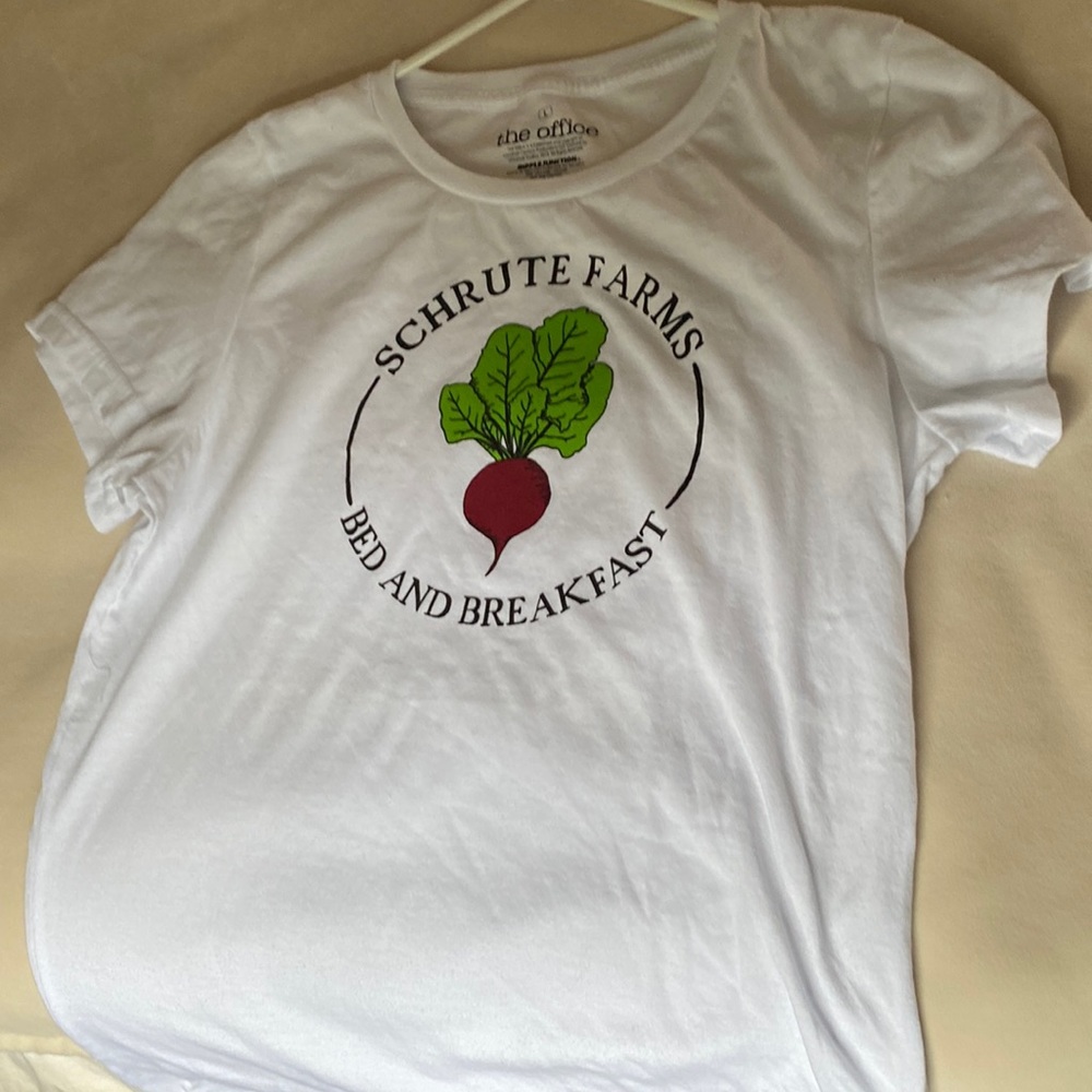 From “The Office” Schrute Farms B and B t-shirt